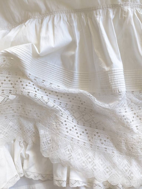 Edwardian Split Drawers and Slip Matching Set Siz… - image 7