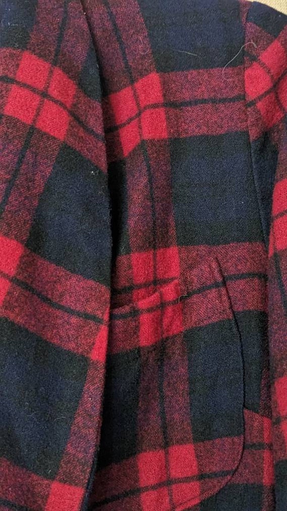 Pendleton Vintage Robe Wool Red Black Plaid Women… - image 4