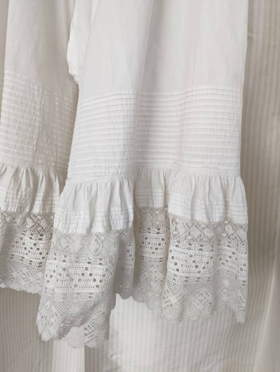 Edwardian Split Drawers and Slip Matching Set Siz… - image 9