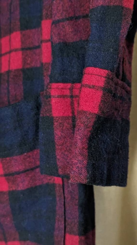 Pendleton Vintage Robe Wool Red Black Plaid Women… - image 6