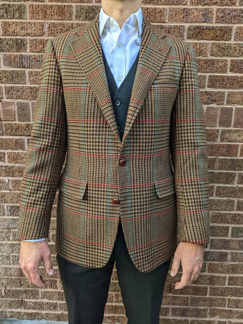 CHAPS Ralph Lauren Vintage Men's Wool Plaid Jacket British Etsy