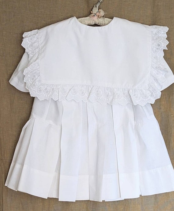 Edwardian Authentic Toddler Girls Dress White Embr