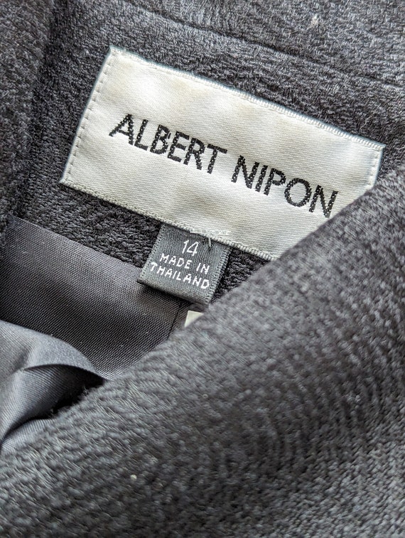 Vintage Albert Nipon Black Wool Blend Skirt Suit … - image 8