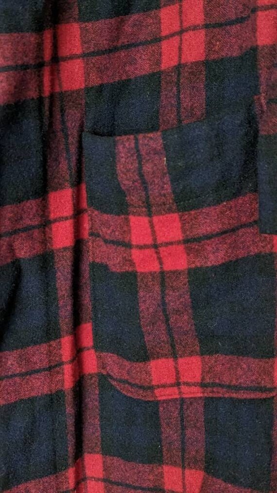 Pendleton Vintage Robe Wool Red Black Plaid Women… - image 5