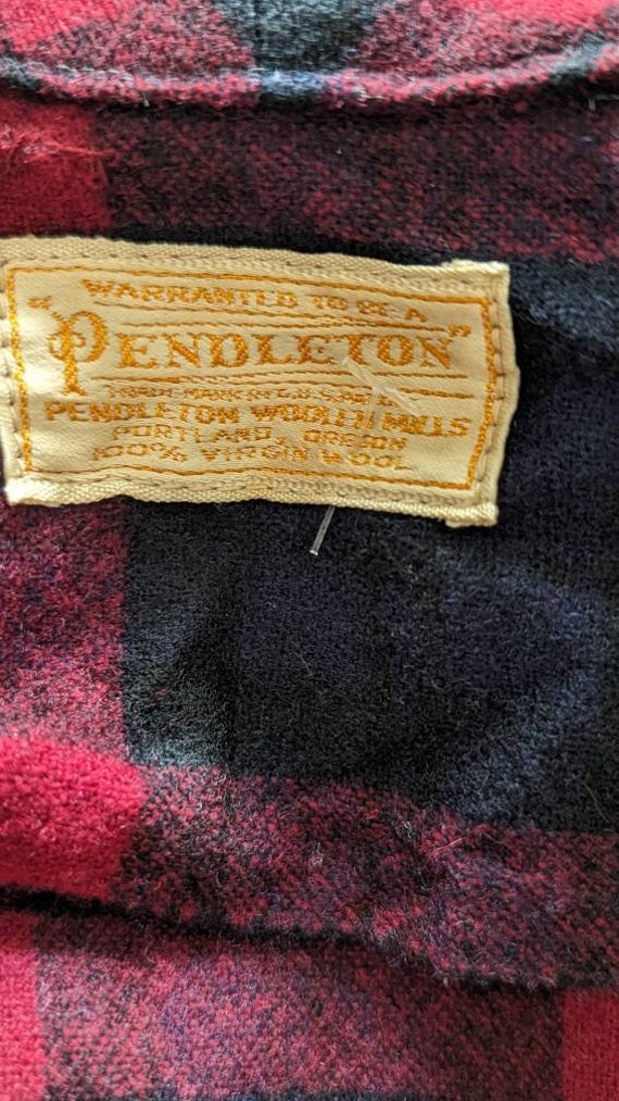 Pendleton Vintage Robe Wool Red Black Plaid Women… - image 3