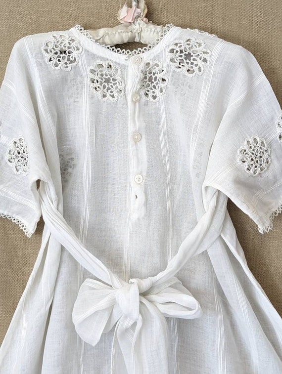 Vintage Toddler White Dress Size 4T White on Whit… - image 7