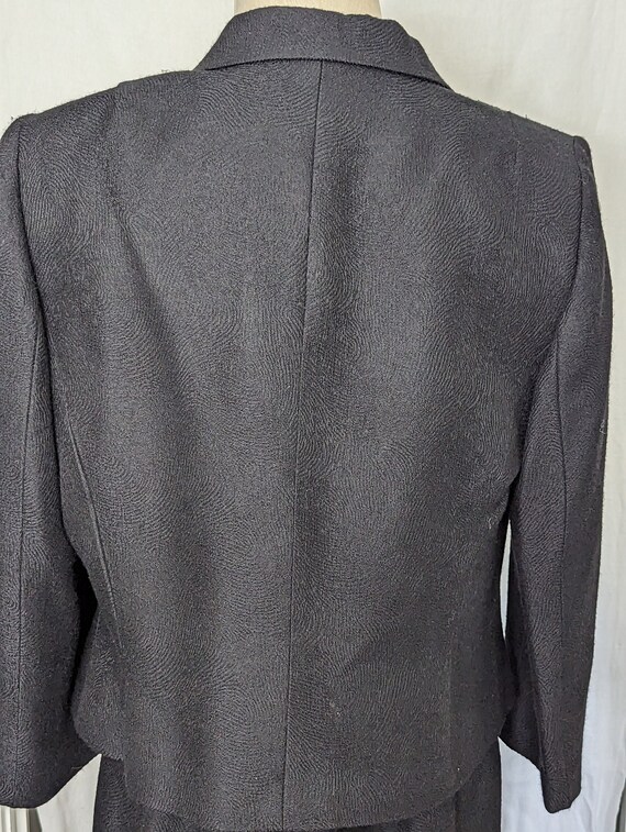 Vintage Albert Nipon Black Wool Blend Skirt Suit … - image 3