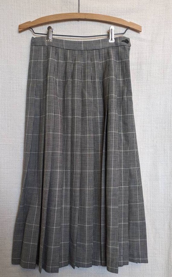 Pendleton Virgin Wool Pleated Skirt Houndstooth Pl