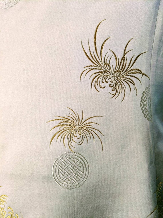 Vintage Gold Cheongsam, Silk Wiggle Dress, Qipao … - image 7