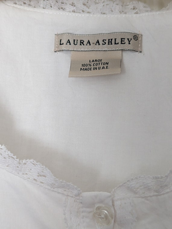 Laura Ashley Vintage Long Nightgown Lace Trim Emb… - image 5