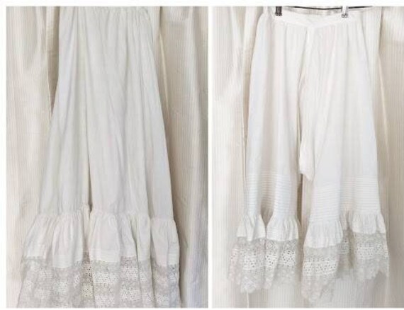 Edwardian Split Drawers and Slip Matching Set Siz… - image 2