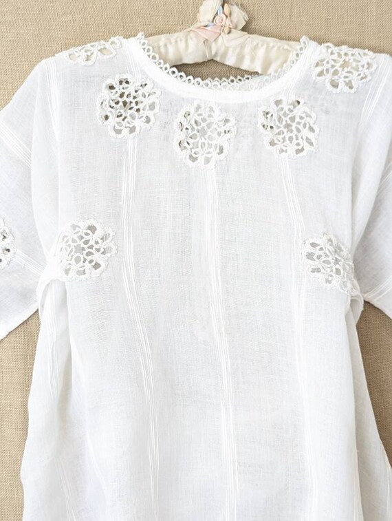 Vintage Toddler White Dress Size 4T White on Whit… - image 2