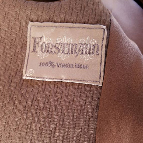 Forstmann Wool Coat with Mink Collar Taupe Tan 19… - image 9