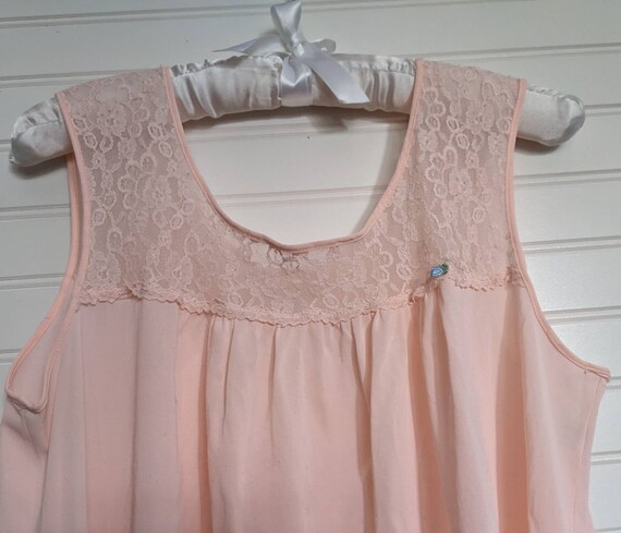 Vintage Lorraine Nightgown Pink Size Medium Nylon… - image 4