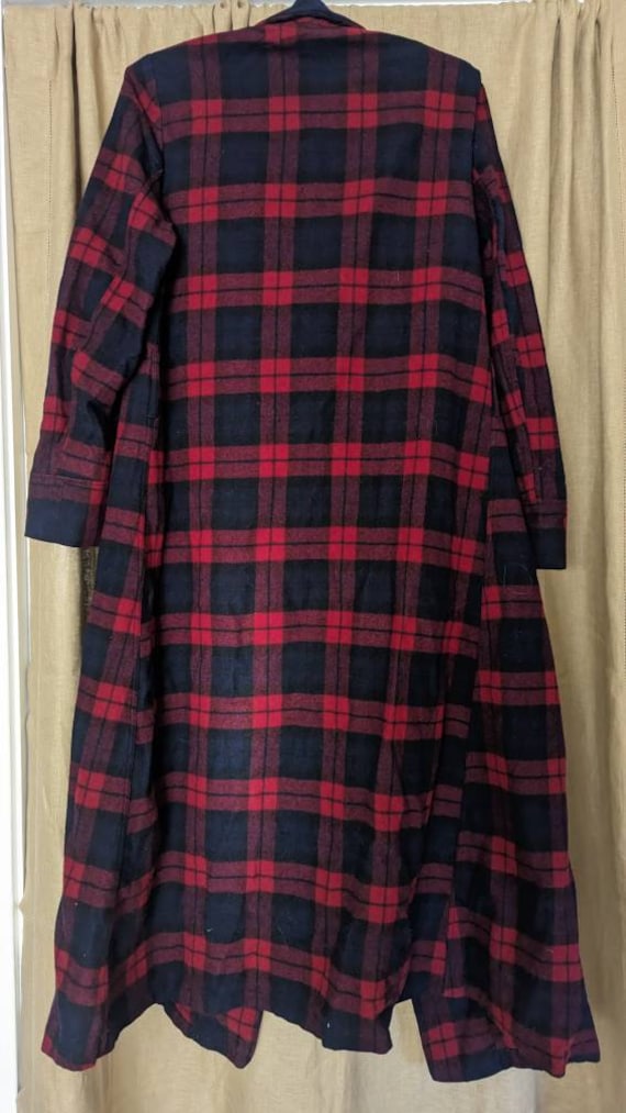 Pendleton Vintage Robe Wool Red Black Plaid Women… - image 2