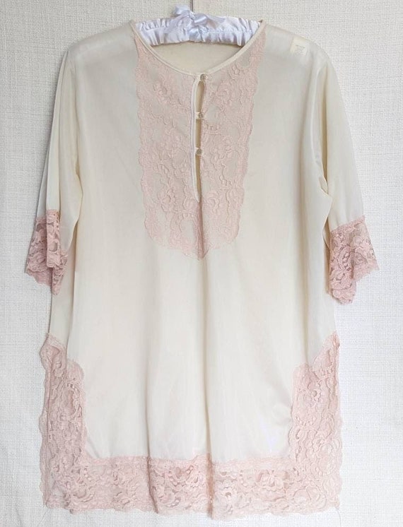 1960s Lounge Pajama Set Pink Size Size 4-6 Nylon … - image 1
