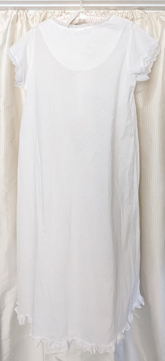 Laura Ashley Vintage Long Nightgown Lace Trim Emb… - image 6