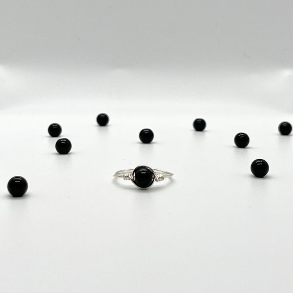 Black Jasper stone ring