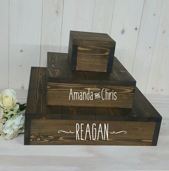 Rustic Wood Cake Stand Cupcake 3 Tier