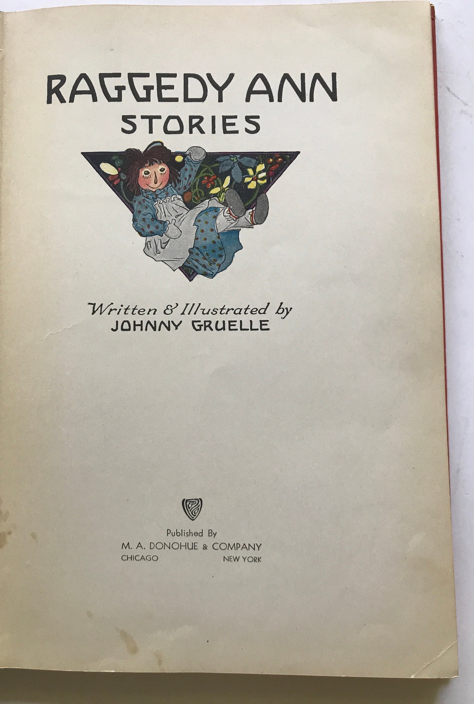 Raggedy Ann Stories Written &amp; Illustrated by Johnny Gruelle 1932 ...