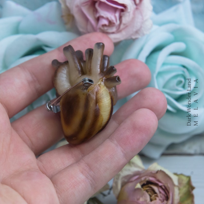 Brooch snail heart original