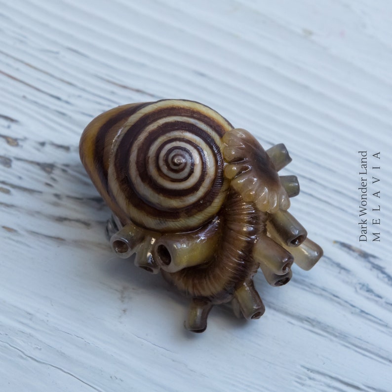 Brooch snail heart original