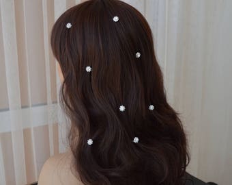 SET OF 24 Bridal Hair Pins, Swarovski Hair Clips Rhinestone Crystal Hair Clip, Bridal Hair Accessory, Wedding Accessory.