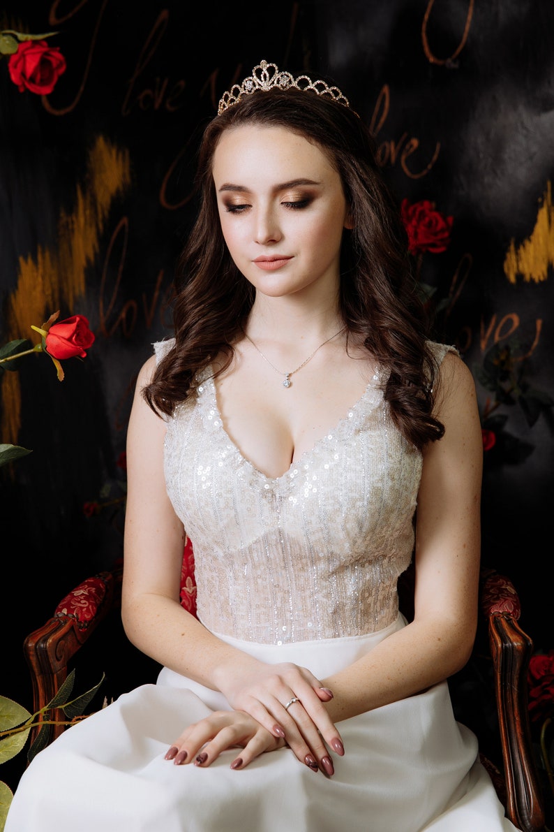 Gold Tiaratiara Wedding Tiararhinestone Bridal Tiara Etsy