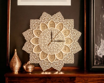 Multi-layer wall clock in the style of a mandala.