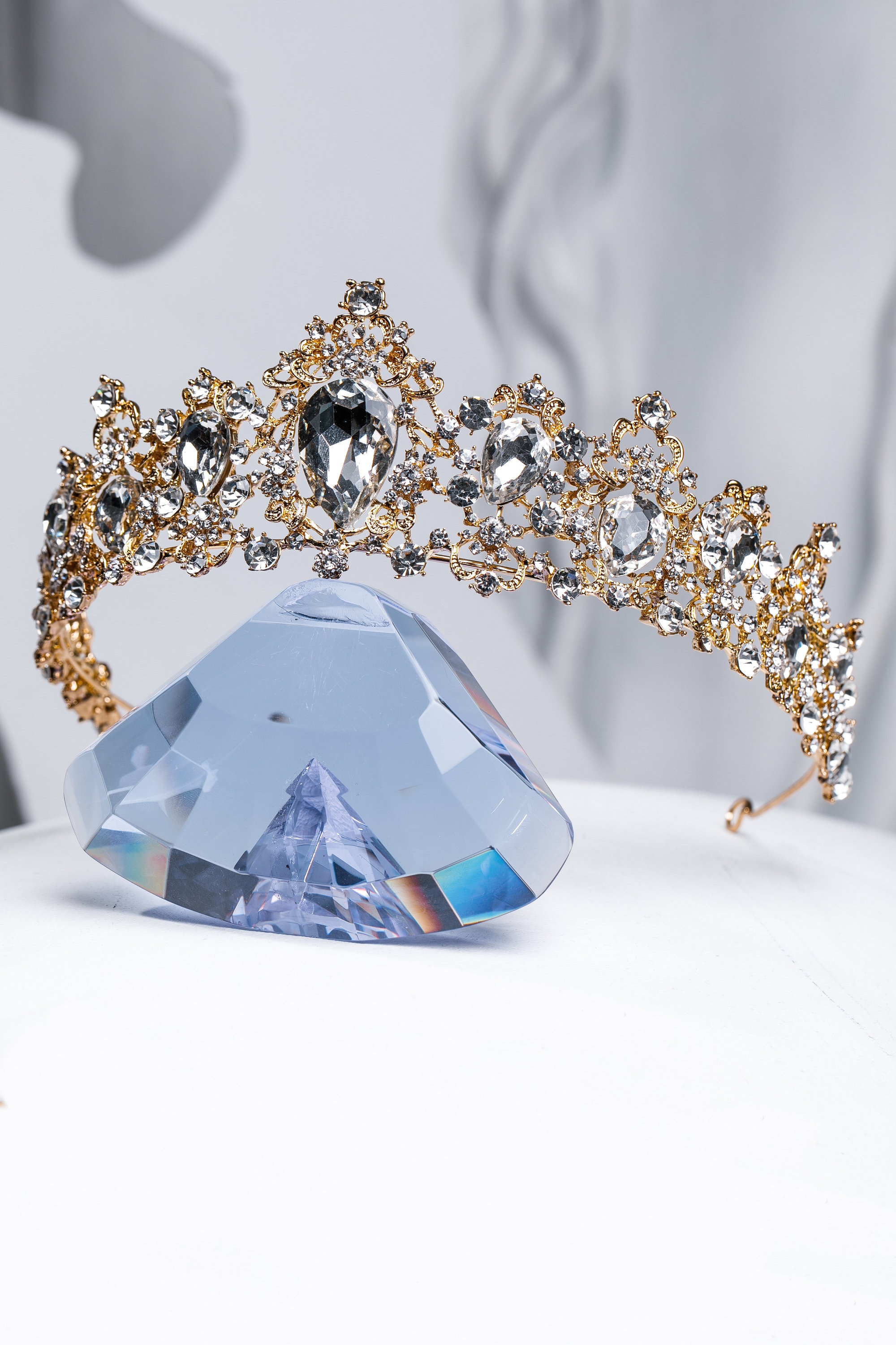 Makone Tiara Corona Di Cristallo Con Pettine Di Strass Per Corona - Foto 12