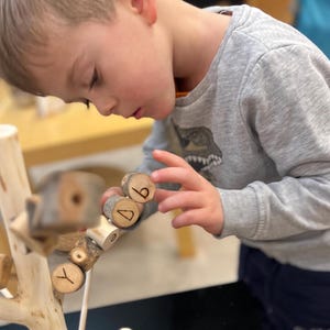 Montessori Alphabet Baum + Buchstabe Aktivitätskit — Waldorf / Natur lose Teile für Alphabetisierung und feinmotorisches Lernen Bild 2