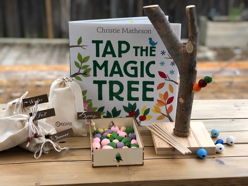 All Season Wooden Tree Educational Activity Set for Children Nature Based Learning, Waldorf, Reggio, Montessori image 1