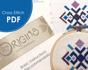 Geometric Blue - Counted Cross Stitch Pattern