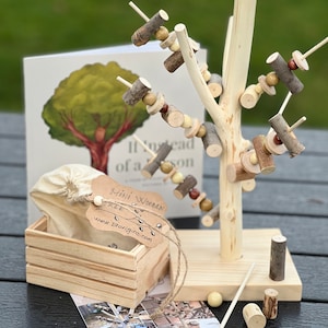 Mini juego de árboles de madera: divertido juguete educativo, ideal para Montessori, Reggio Emilia, Waldorf y aprendizaje basado en la naturaleza