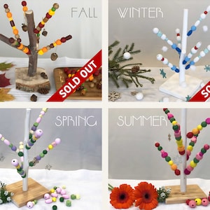 Seasonal Mini Wooden Tree - Educational Toy for Preschool and Kindergarten - Nature Based Learning, Waldorf, Reggio, Montessori