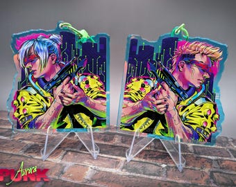 Cyberpunk Street Kid Path 3" Double Sided Rainbow Acrylic Keychain