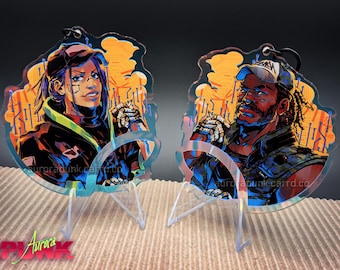 Cyberpunk Nomad Path 3" Double Sided Rainbow Acrylic Keychain