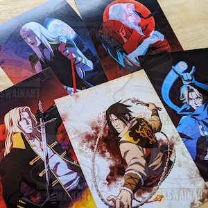 Castlevania 5x7&quot; (B6) Character Prints - Trevor, Sypha, Alucard, Dracula x Lisa, Carmilla, Lenore, Hector, & Isaac