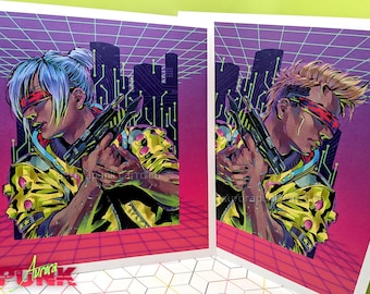 Cyberpunk Street Kid Path 8x8" Square Print