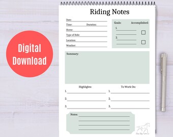 Equestrian Download Horse Riding Journal Horse Eventing Diary Barrel Racer Diary Horse Gifts Riding Planner Horse Printable Equestrian Diary