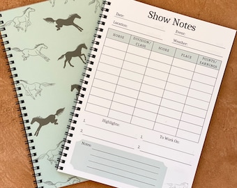 Equestrian Show Record Journal Equestrian Journal Green Horse Log Equestrian Gift Horse Riding Journal Horse Show Youth Horse Gift Horse