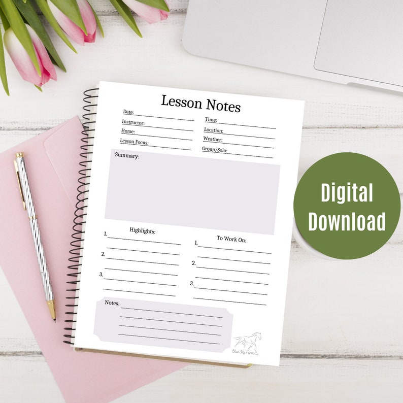 Lessons Journal Equestrian Lesson Journal Dressage Horse Riding Journal Equestrian ...