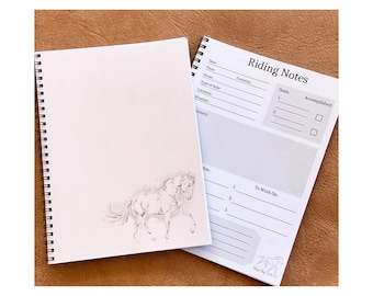 Equestrian Riding Journal Horse Gift for Horse Girl Minimalist Journal Simple Horse Notebook for Horse Owner Log Book Horse Training Daily
