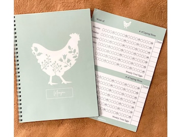 Anpassad namngiven kycklingjournal för äggregisterföring kycklingar nybörjare gårdspresent till kycklingmamma present gårdsutgiftsblad kycklingägg