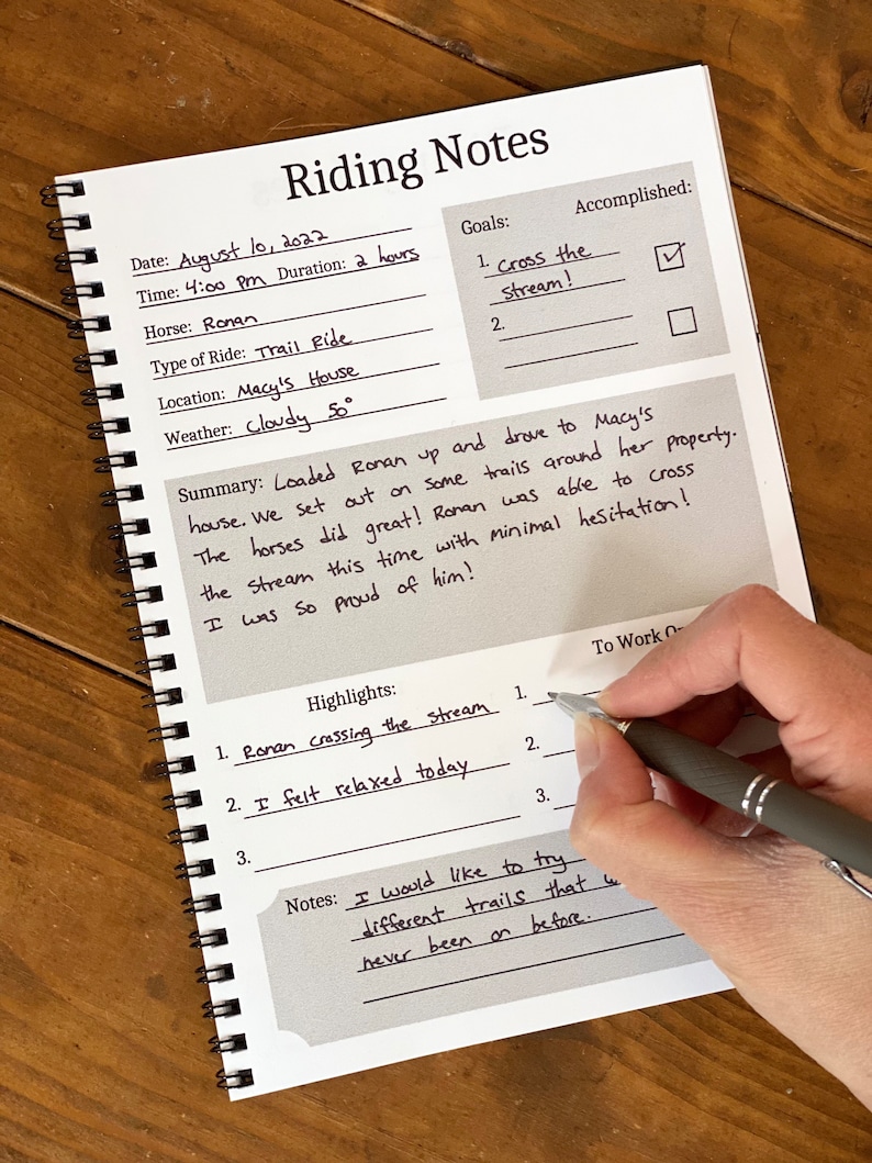 Equestrian Riding Journal Horse Training Log Barn Gift for Etsy