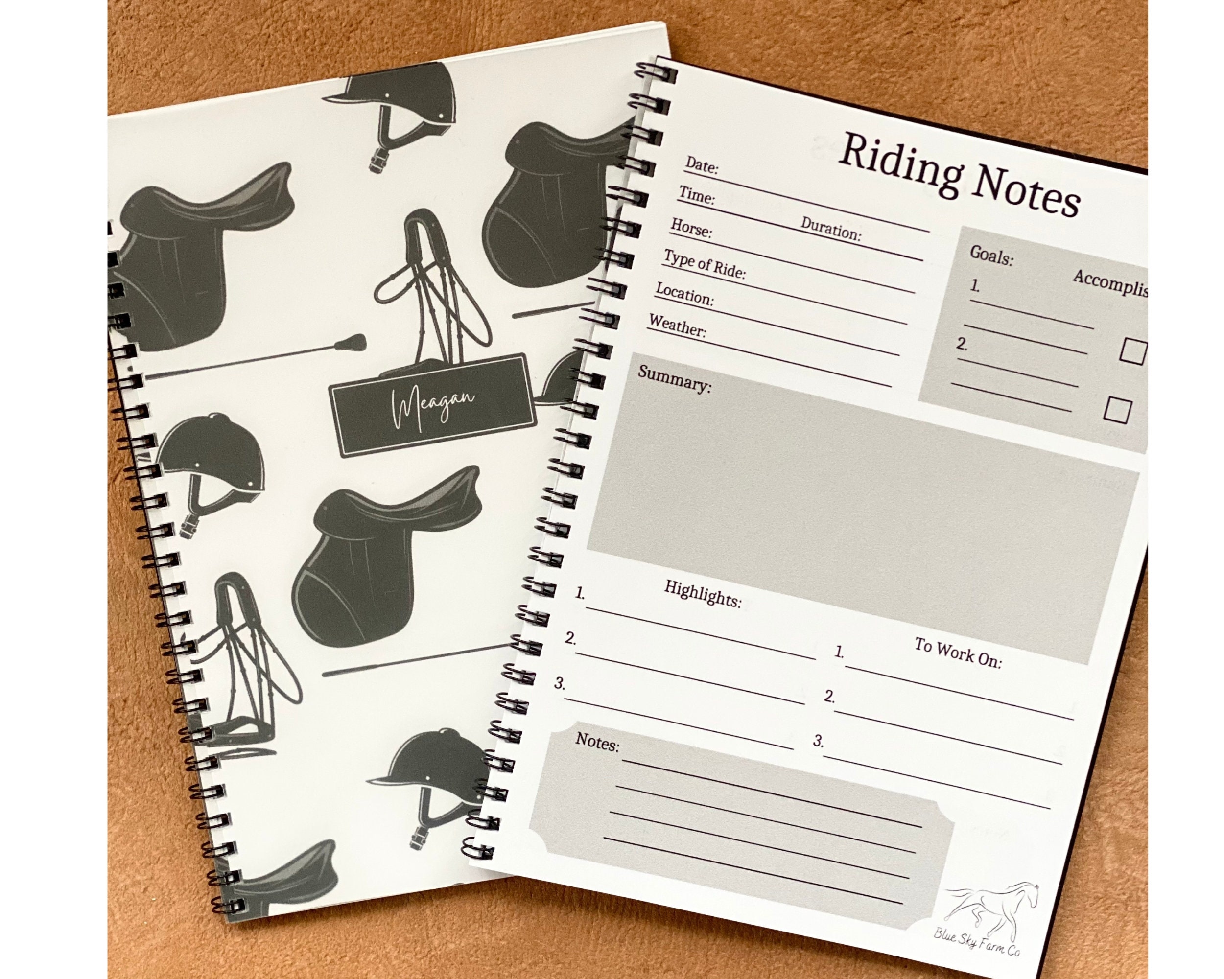 Custom Name Horse Notebook Horse Instructor Gift for Horse Owner Gift Horse Girl Birthday Present Equestrian Journal Barn Organization Gift
