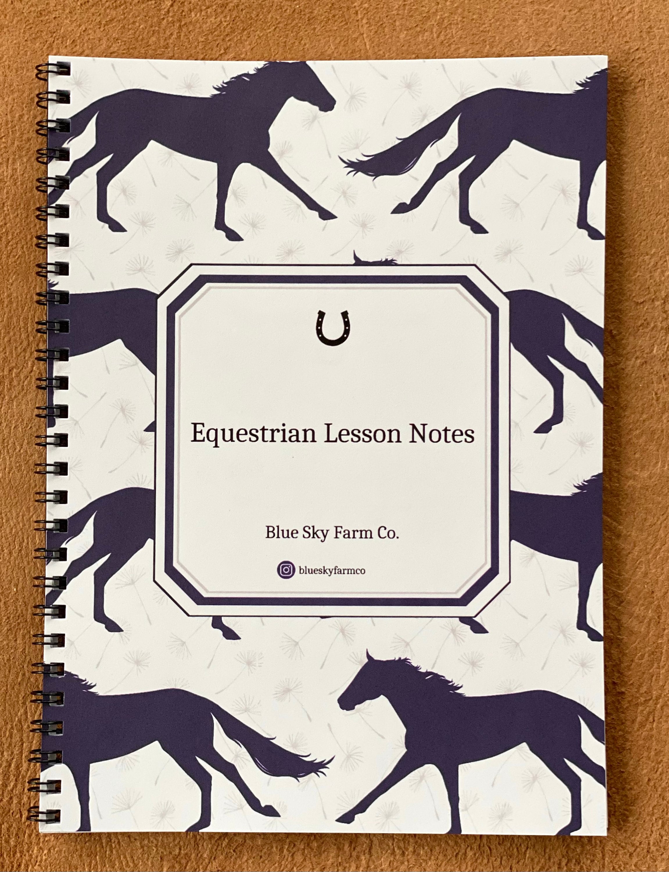 Equestrian Lesson Journal Equestrian Journal Horse Training Log