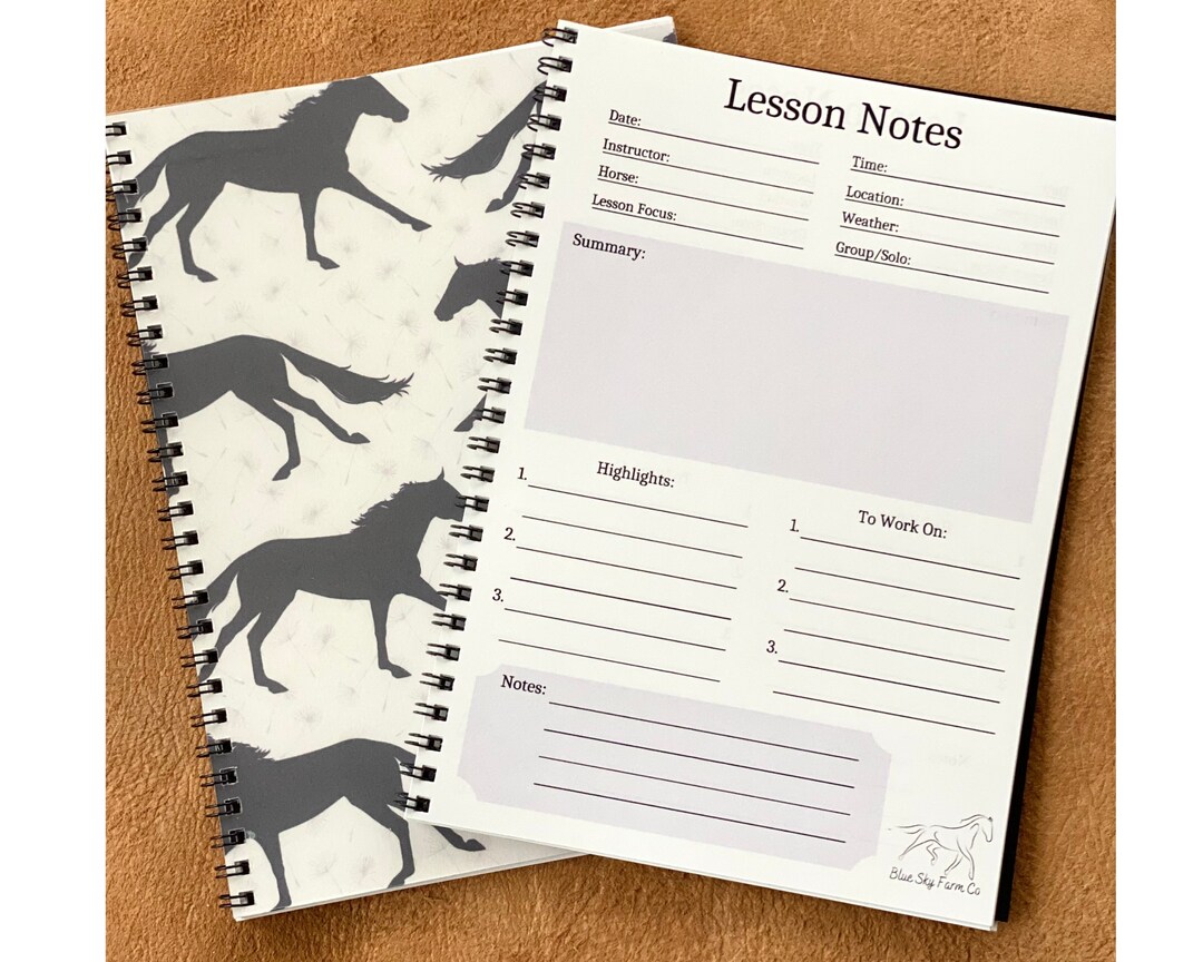Equestrian Lesson Journal Equestrian Journal Horse Training Log