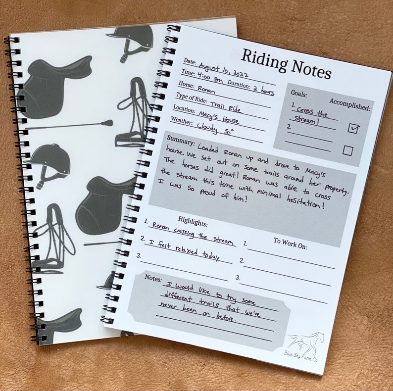 Equestrian Riding Journal Horse Training Log Barn Gift for Etsy