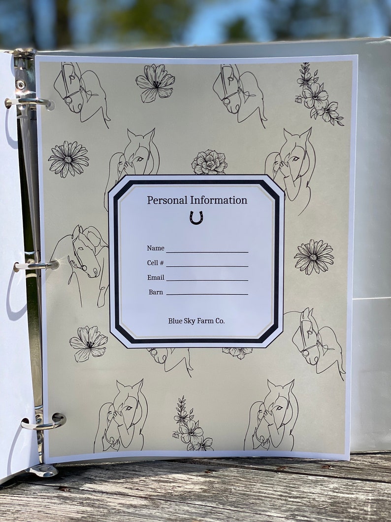 Equestrian Horse Printable Journal Horse Training Log Barn Gift for